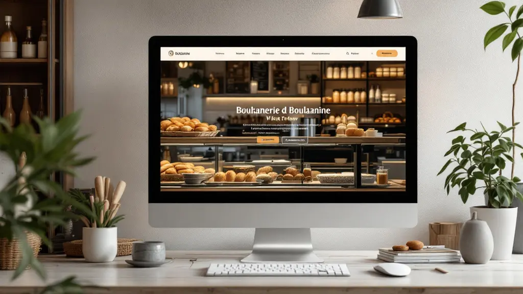 Aperçu du site vitrine d'une boulangerie de quartier, rendu sur écran