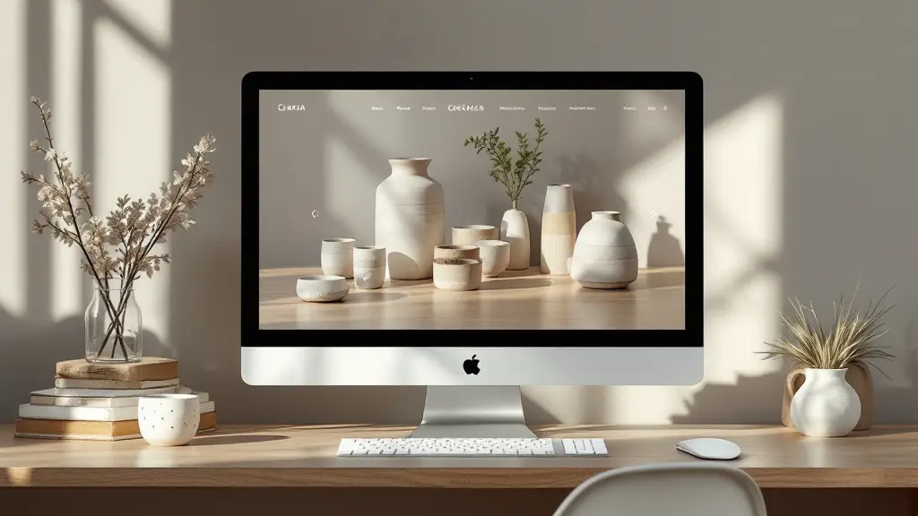 Boutique en ligne artisanale d'une créatrice de céramique aux pièces uniques