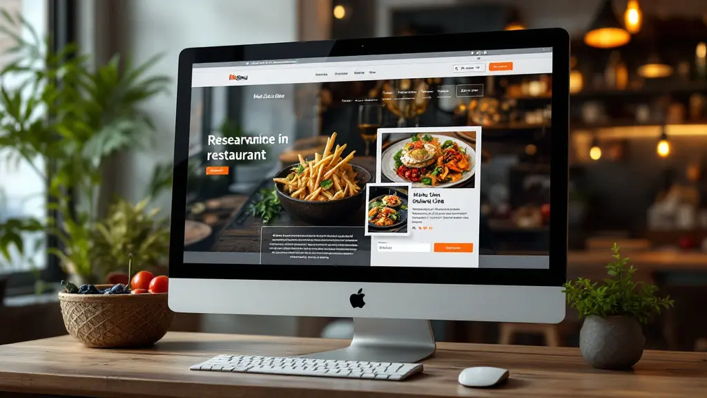 Site vitrine d'un restaurant présentant menu et réservation en ligne